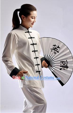 Top Cross Elastic Cotton Kung Fu Costume Martial Arts Kung Fu Training Uniform Tang Suit Gongfu Shaolin Wushu Clothing Tai Chi Taiji Teacher Suits Uniforms for Women