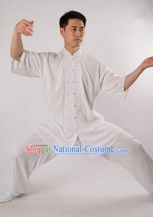 Top Noil Poplin Kung Fu Costume Martial Arts Kung Fu Training Uniform Gongfu Shaolin Wushu Clothing Tai Chi Taiji Teacher Suits Uniforms for Men