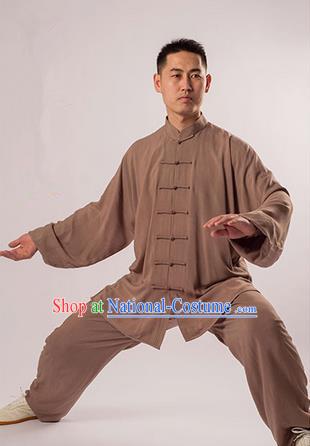 Top Noil Poplin Kung Fu Costume Martial Arts Kung Fu Training Uniform Gongfu Shaolin Wushu Clothing Tai Chi Taiji Teacher Suits Uniforms for Men