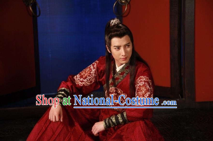 Traditional Chinese Costume Chinese Ancient Royal Nobility Men Dress, Ming Dynasty Prince Wedding Dragon Robe Costume for Men