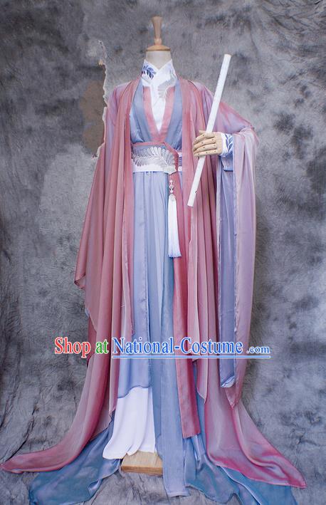 Chinese Ancient Cosplay Costumes, Chinese Traditional Embroidered Princess Clothes, Ancient Chinese Cosplay Fairy Costume Complete Set For Women