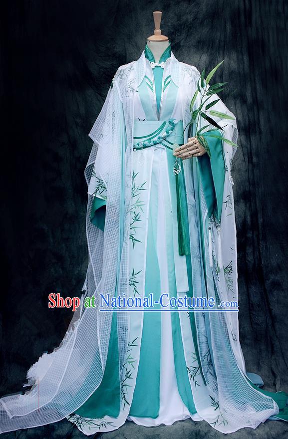 Chinese Ancient Cosplay Costumes, Chinese Traditional Embroidered Royal Prince Clothes, Ancient Chinese Cosplay Swordsman Knight Costume Complete Set for Men