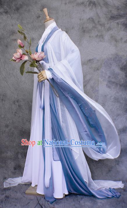 Chinese Ancient Cosplay Costumes, Chinese Traditional Embroidered Royal Prince Clothes, Ancient Chinese Cosplay Swordsman Knight Costume Complete Set for Men