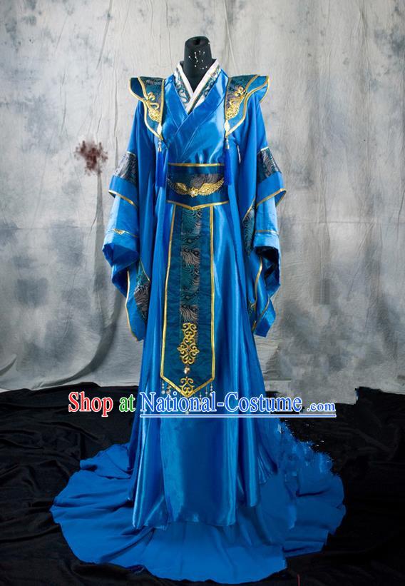 Chinese Ancient Cosplay Costumes, Chinese Traditional Embroidered Prince Clothes, Ancient Chinese Cosplay Swordsman Knight Costume Complete Set For Men