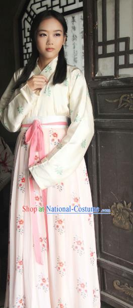 Traditional Chinese Tang Dynasty Princess Embroidered Costume, Asian China Ancient Imperial Concubine Hanfu Clothing for Women