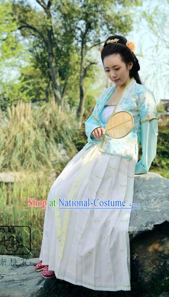 Traditional Chinese Song Dynasty Palace Lady Embroidered Costume, Asian China Ancient Imperial Concubine Hanfu Clothing for Women