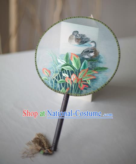 Traditional Chinese Palace Lady Accessories Hanfu Embroidered Fans, Asian China Ancient Round Fan for Women