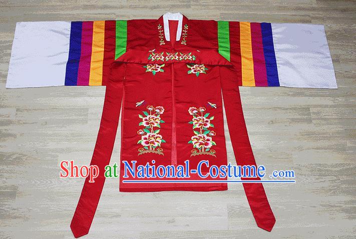 Traditional Korean Costumes Palace Lady Formal Attire Ceremonial Wedding Dress, Asian Korea Hanbok Court Bride Embroidered Clothing for Women