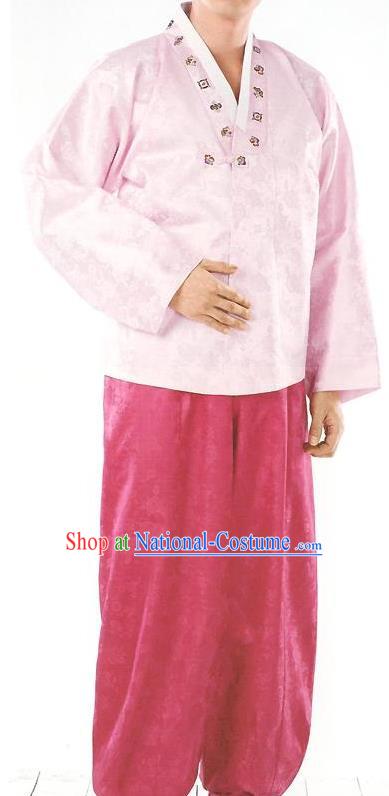 Traditional Korean Costumes Bridegroom Formal Attire Ceremonial Cloth, Asian Korea Hanbok Embroidered Clothing for Men