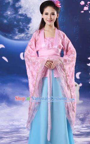 Traditional Ancient Chinese Palace Lady Costume, Asian Chinese Tang Dynasty Imperial Consort Embroidered Dress Clothing for Women