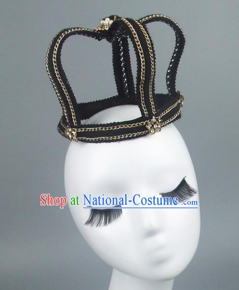 Handmade Halloween Royal Crown Hair Accessories Model Show Headdress, Halloween Ceremonial Occasions Miami Deluxe Exaggerate Fancy Ball Headwear