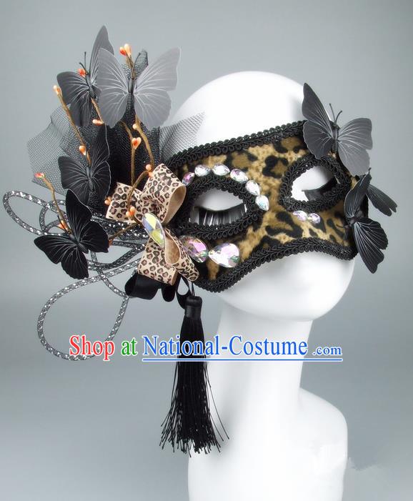 Handmade Halloween Fancy Ball Accessories Veil Butterfly Bowknot Mask, Ceremonial Occasions Miami Model Show Face Mask