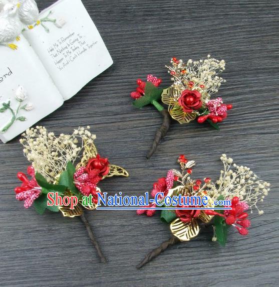 Top Grade Handmade Wedding Hair Accessories Headdress Silk Flowers, Baroque Style Bride Headwear for Women