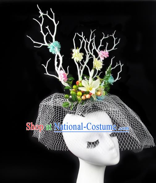 Top Performance Catwalks Headwear Halloween Cosplay Hair Accessories Mask headpiece