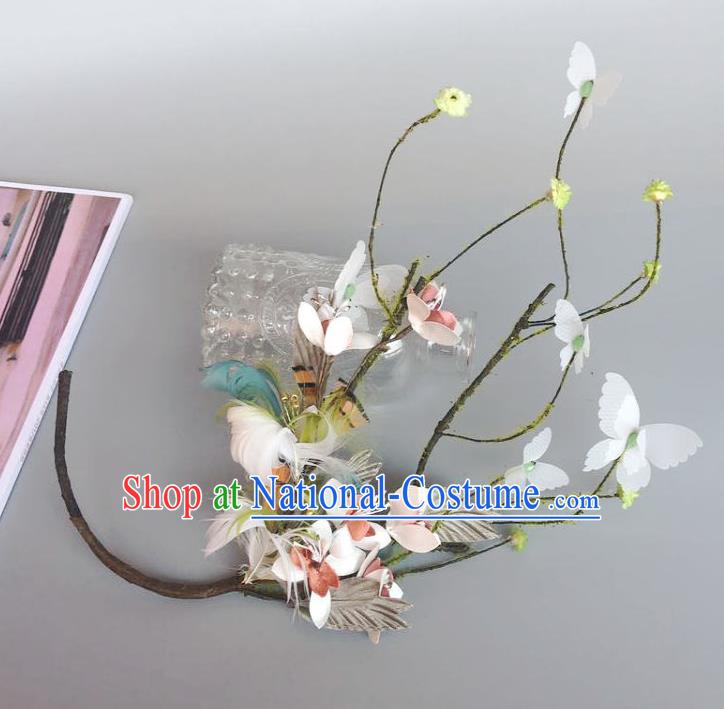 Handmade Exaggerate Fancy Ball Hair Accessories Flowers Hair Clasp Headwear, Halloween Ceremonial Occasions Model Show Headdress