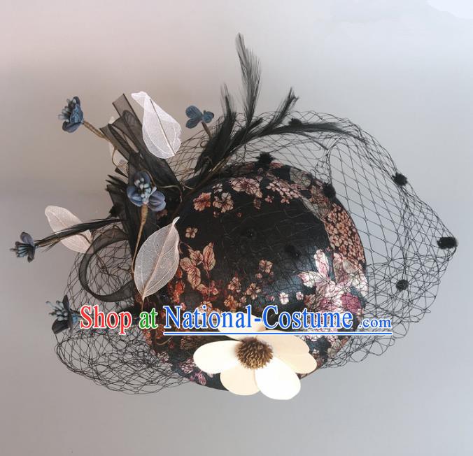 Handmade Baroque Hair Accessories Flowers Top Hats, Bride Ceremonial Occasions Headwear for Women