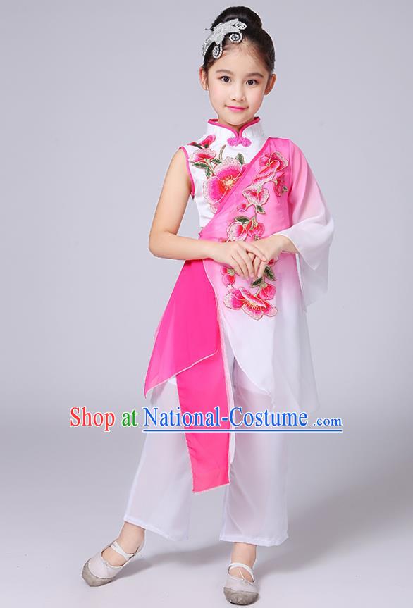 Traditional Chinese Yangge Fan Dancing Costume Modern Dance Dress Clothing and Headwear