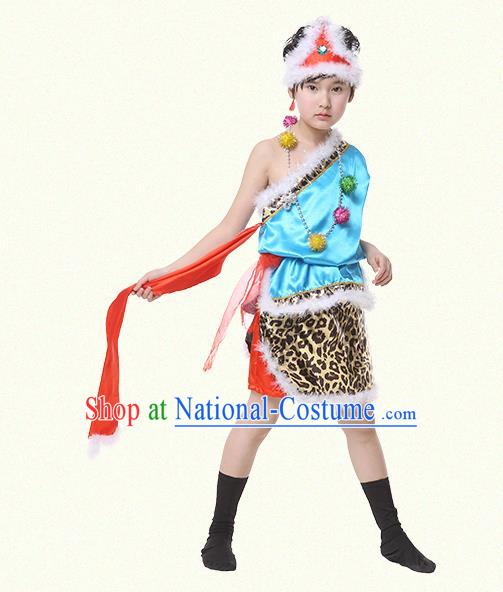 Traditional Chinese Yangge Fan Dancing Costume Modern Dance Dress Clothing and Headwear