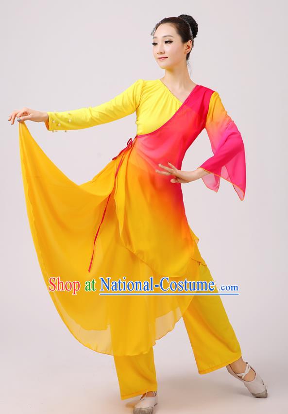 Traditional Chinese Yangge Fan Dancing Costume Modern Dance Dress Clothing and Headwear