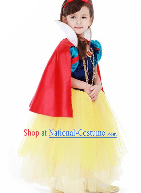 Children Modern Dance Costume Embroidery Christmas Dress, Ceremonial Occasions Performance Princess Veil Full Dress for Girls