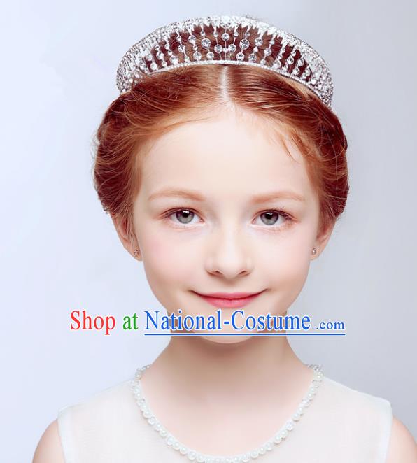 Handmade Children Hair Accessories Hair Clasp, Princess Halloween Model Show Royal Crown Headwear for Kids