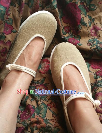 Traditional Chinese National Linen Shoes Martial Arts Shoes, China Handmade Shoes Hanfu Kung fu Shoes for Women