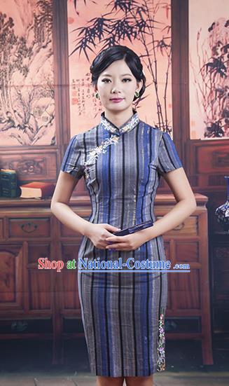 Traditional Ancient Chinese Republic of China Gentlewoman Cheongsam, Asian Chinese Chirpaur Silk Qipao Dress Clothing for Women