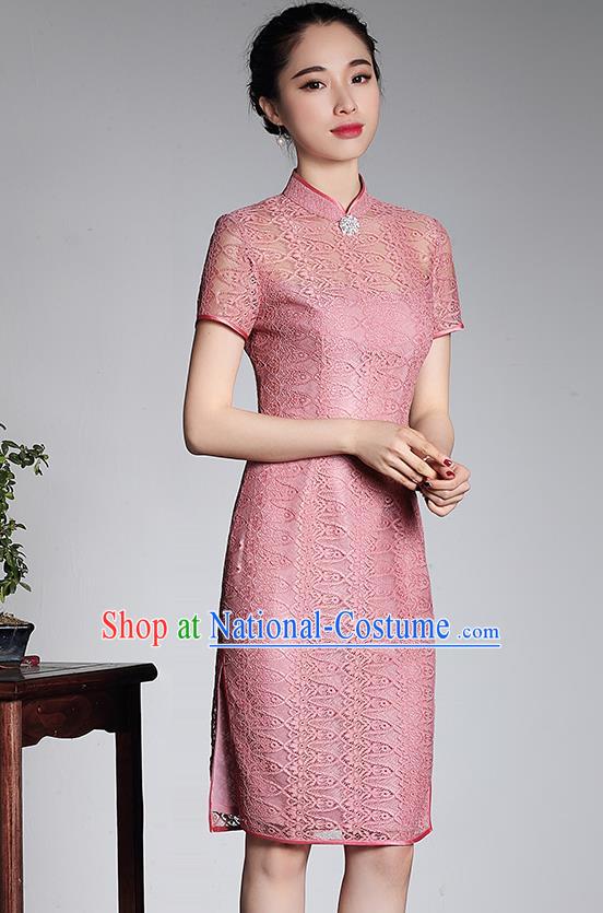 Traditional Ancient Chinese Young Women Cheongsam Dress Republic of China Tangsuit Stand Collar Blouse Dress Tang Suit Clothing for Women