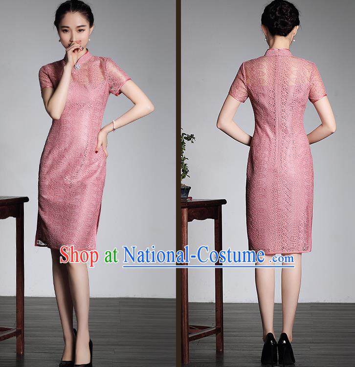 Traditional Ancient Chinese Young Women Cheongsam Dress Republic of China Tangsuit Stand Collar Blouse Dress Tang Suit Clothing for Women