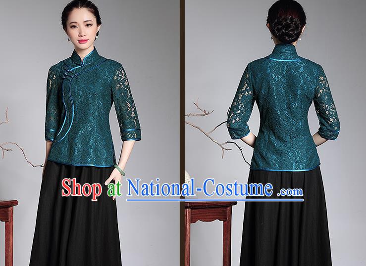 Traditional Ancient Chinese Young Women Cheongsam Dress Republic of China Tangsuit Stand Collar Blouse Dress Tang Suit Clothing for Women