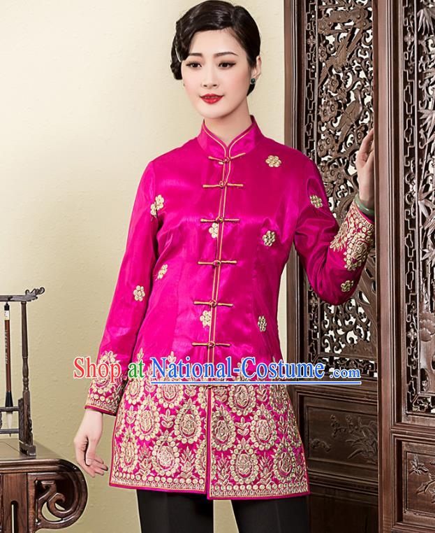 Traditional Ancient Chinese Young Lady Plated Buttons Embroidered Jackets, Asian Republic of China Qipao Tang Suit Coats for Women