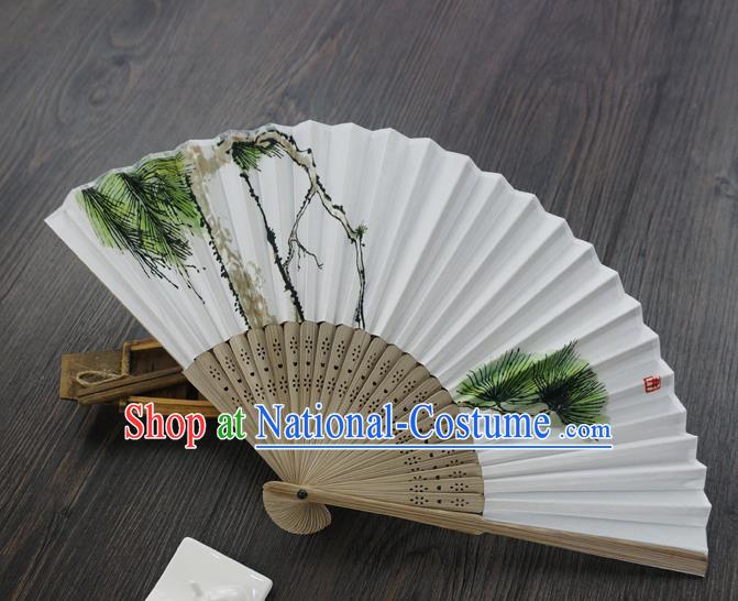 Traditional Chinese Printing Folding Fans, China Handmade Hanfu Paper Fan for Women