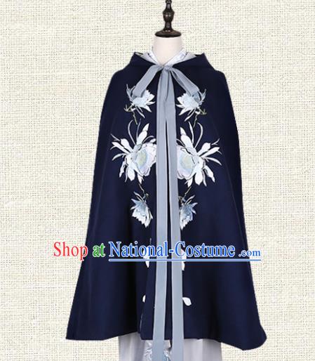 Asian China Ming Dynasty Imperial Princess Clothing Embroidered Cape Complete Set, Traditional Ancient Chinese Palace Lady Hanfu Clothing for Women