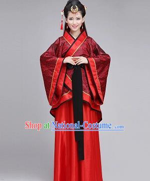 Traditional Ancient Chinese Imperial Consort Hanfu Costume, Chinese Han Dynasty Palace Lady Embroidered Dress Clothing for Women