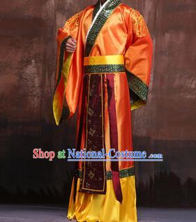 Traditional Ancient Chinese Emperor Royal Highness Costume, Asian Chinese Han Dynasty Majesty Hanfu Clothing for Men