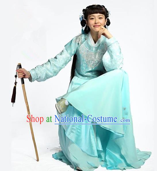 Traditional Ancient Chinese Young Lady Costume, Elegant Hanfu Clothing Chinese Ming Dynasty Swordswoman Embroidered Clothing for Women