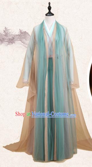 Traditional Ancient Chinese Imperial Consort Fairy Costume, Elegant Hanfu Clothing Chinese Tang Dynasty Empress Green Clothing for Women