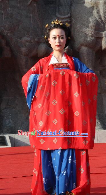 Traditional Chinese Ancient Palace Lady Wedding Costume Complete Set, Asian China Tang Dynasty Imperial Concubine Dress Clothing for Women