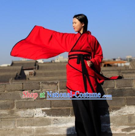 Traditional Chinese Ancient Palace Lady Wedding Costume Red Curve Bottom, Asian China Han Dynasty Imperial Concubine Hanfu Dress Clothing for Women