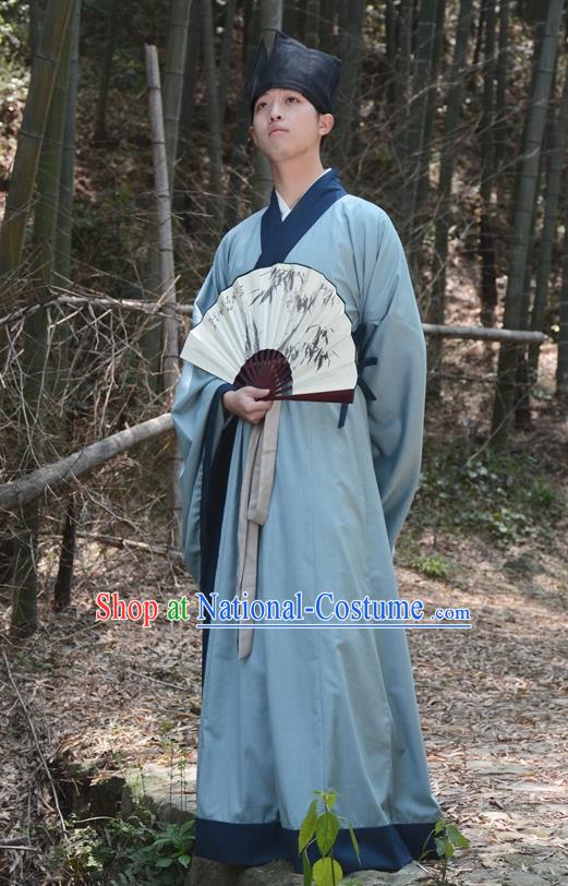 Traditional Ancient Chinese Hanfu Embroidered Scholar Costume, Asian China Han Dynasty Clothing for Men