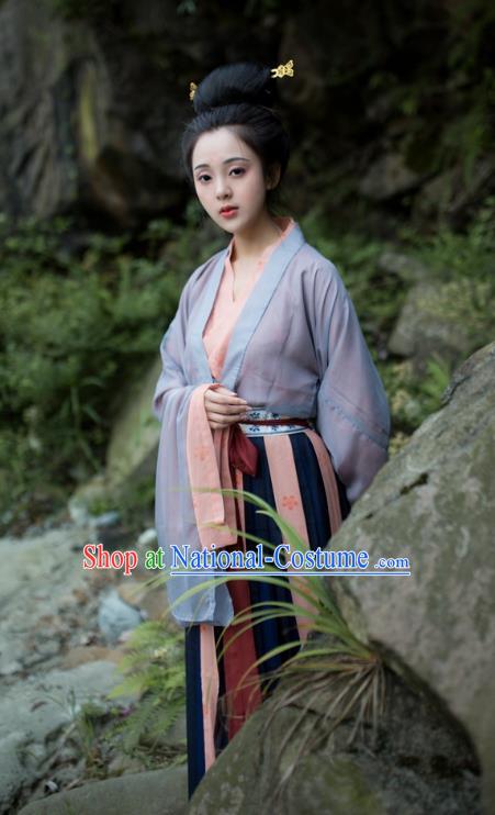 Traditional Chinese Tang Dynasty Imperial Consort Hanfu Costume, Asian China Ancient Princess Clothing for Women