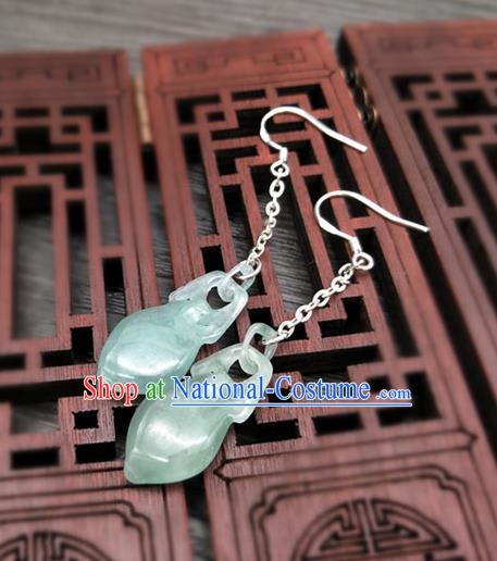 Traditional Handmade Chinese Ancient Classical Hanfu Wedding Accessories Eardrop Tassel Jade Earrings for Women