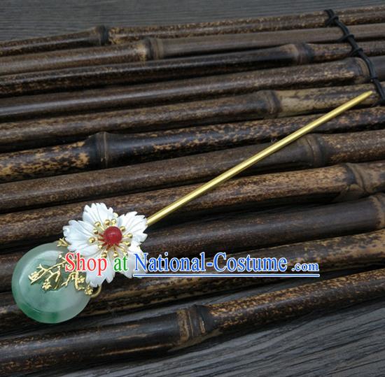 Traditional Handmade Chinese Ancient Classical Hair Accessories Jade Hair Stick Hair Fascinators Hairpins for Women