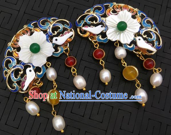 Traditional Handmade Chinese Ancient Classical Hanfu Brooch Accessories Blueing Breastpin for Women