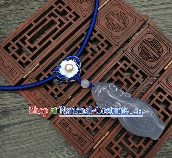 Traditional Handmade Chinese Ancient Classical Hanfu Accessories Jade Tassel Necklace for Women