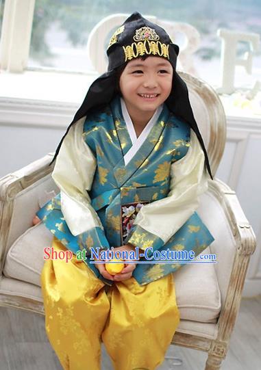 Traditional Korean Handmade Formal Occasions Costume Embroidered Baby Brithday Hanbok Clothing for Boys