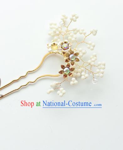 Traditional Korean National Hair Accessories Beads Hairpins, Asian Korean Fashion Wedding Hanbok Hair Decorations Headwear for Women