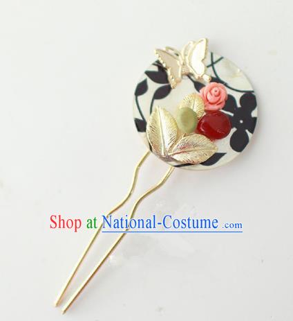 Traditional Korean National Hair Accessories Flowers Hairpins, Asian Korean Fashion Wedding Hanbok Hair Decorations Headwear for Women