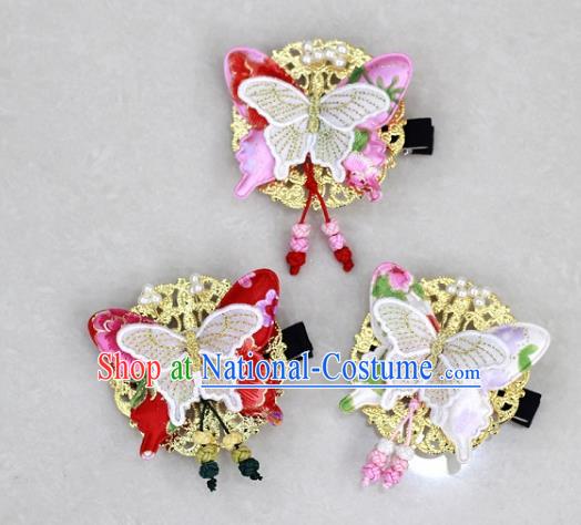 Traditional Korean Hair Accessories Butterfly Hair Stick, Asian Korean Wedding Hanbok Hair Decorations Headwear for Kids