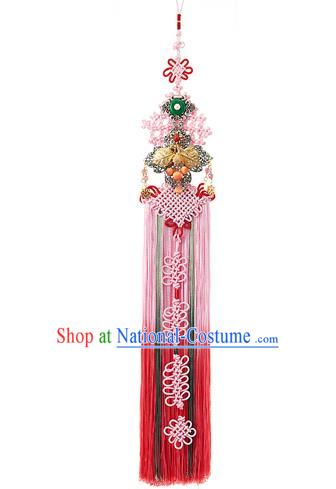 Traditional Korean Accessories Bride Chinese Knots Waist Pendant Embroidered Palace Taeniasis, Asian Korean Wedding Hanbok Tassel Waist Decorations for Women